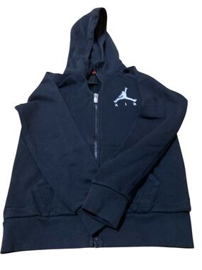 Jordan Black Hoodie with Red Trim and Silver Zipper